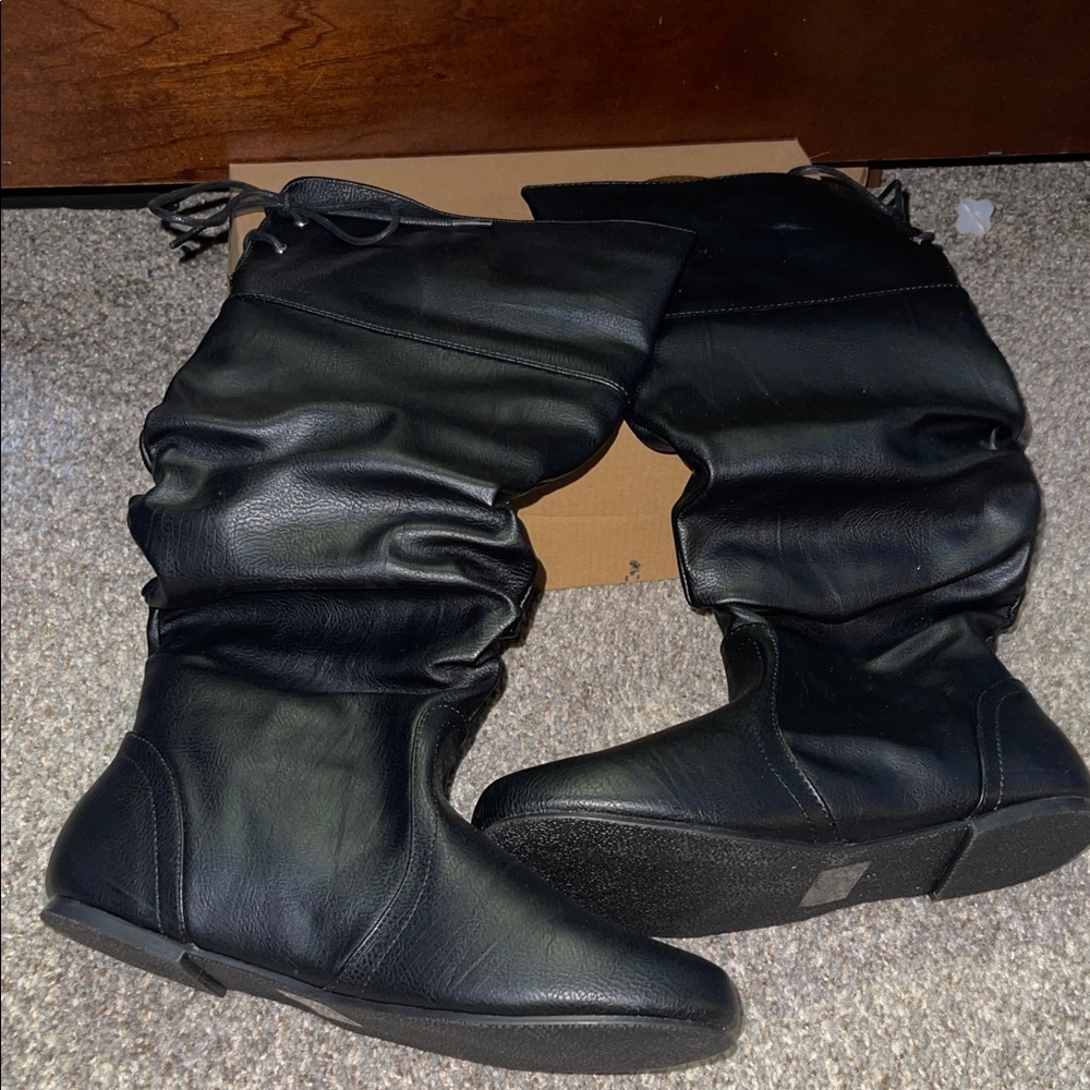 Charlotte Russe Black Over the Knee Boots